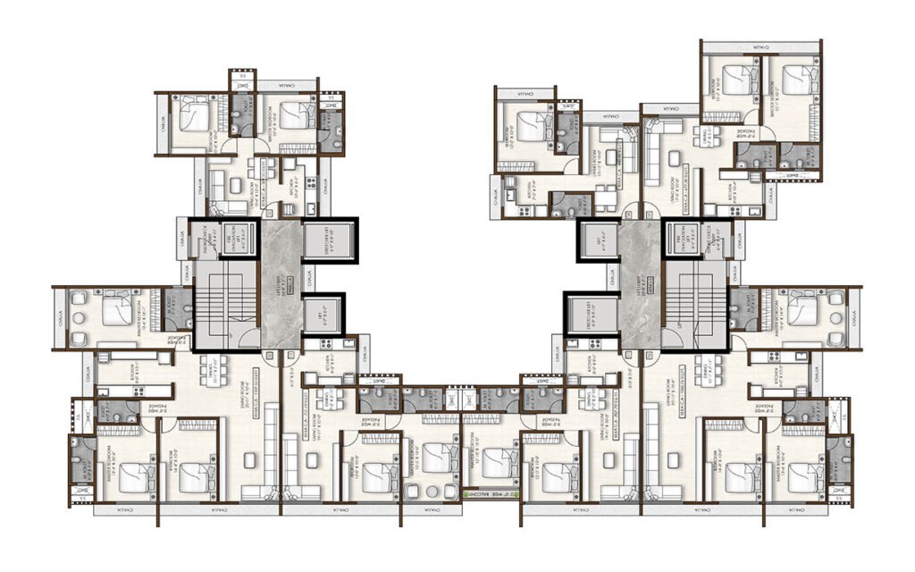 Floor plan Kaveri PCPL Malad west Link road,Kaveri PCPL Malad west Link road 1bhk,Kaveri PCPL Malad west Link road 2bhk,Kaveri PCPL Malad west Link road 3bhk